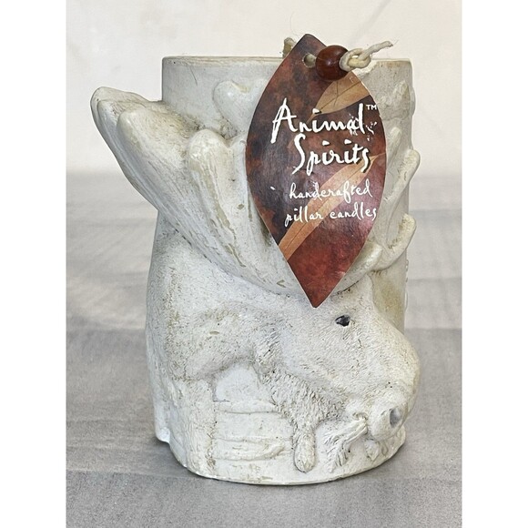 Moose Pillar Candle Sculpted Wax Animal Spirits - LAVA Enterprises- 5.5" tall - Picture 2 of 9